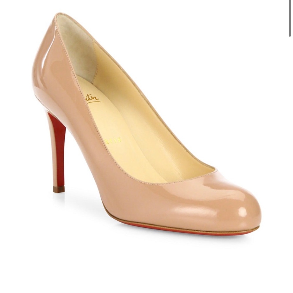 Christian Louboutin Simple Patent Nude Pumps